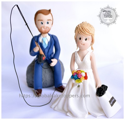 Fishing Wedding Cake Topper,fishing Cake Topper,cake Toppers for