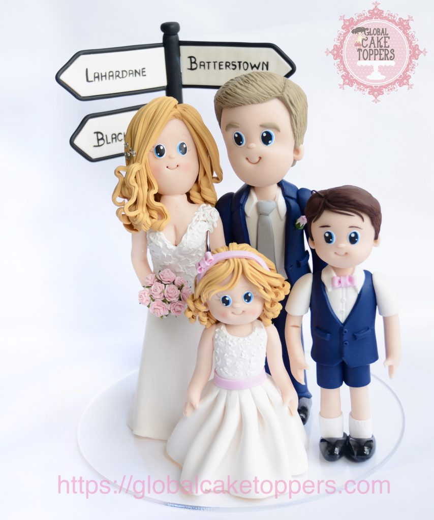 Family on a joy ride wedding cake topper